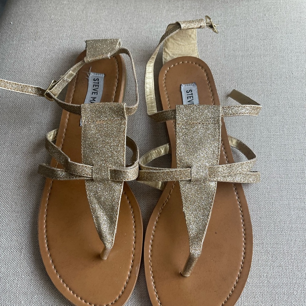 Steve Madden gold sparkle sandals
